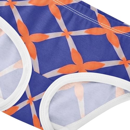 Girls' Training Panties Organic Underwear for Kids orange Geometric Pattern4