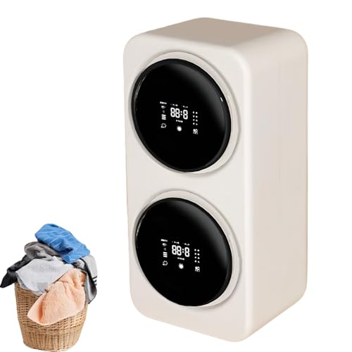 Lavadora Y Secadora Portátil con Doble Tambor Y Panel Táctil Inteligente, Tambor Autolimpiable, Lavado Suave, Dos Métodos De Instalación, Apta para Ropa Interior Y Calcetines.,Desktopstyle