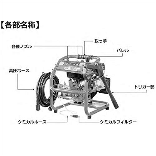 [ナカトミ] エンジン高圧洗浄機 12Mpa 電源不要 ノズル4種 自給 水道直結 ホース付き 高圧ホース10m エンジン式 高圧洗浄機 エンジン洗浄機 EPW-1200D 3枚目