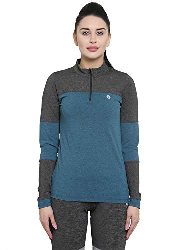BUKKUM Women Basic Solid Sweatshirt Teal