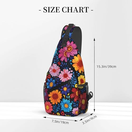 Bolso cruzado con flores coloridas para mujeres y hombres miniatura 3