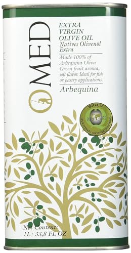 O-Med Arbequina Extra Virgin Olive Oil - 1000 ML (33.8 Fl Oz)