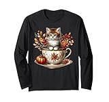 Autumn Tea Cup Fall Kitten Gifts For Coffee Lovers