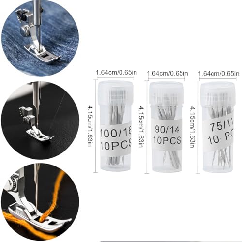 Kit de 6 Pies de Prensatelas para Dobladillo con 30 Agujas miniatura 2