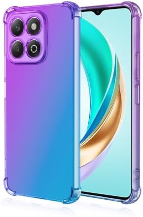 SEAHAI Case For Honor 200 5G, Ultra Thin Transparent Gradient Color Shining Pattern Card Plating Design Shockproof TPU Bumper Soft Silicone Fashion Cover - Purple