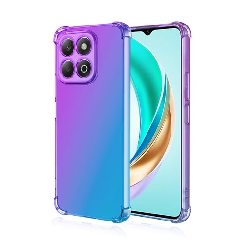 Osophter for Honor X6B Phone Case: two color gradient reinforced corner TPU shock absorption flexible Cell Phone Cover for Honor X6B Phone(Purple Blue)