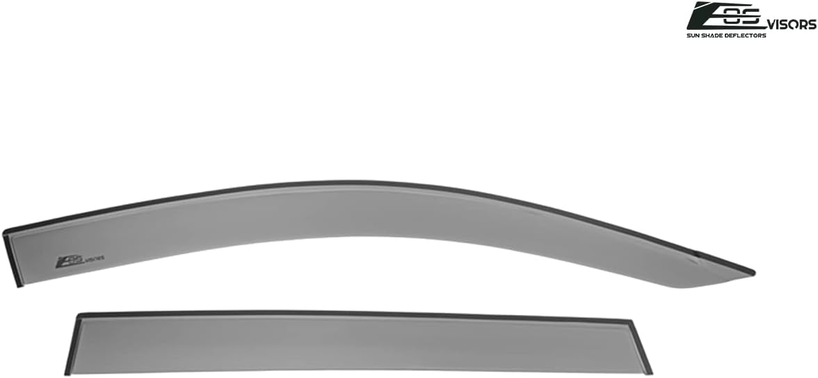 Replacement for 2006-2012 Toyota Rav4 | EOS Visors JDM Tape-On Style Smoke Tinted Side Vents Window Deflectors Rain Guard DWV-V72