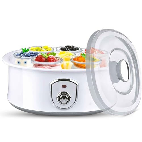 QIeAny Fabricante De Yogurt, Máquina De Yogurt Eléctrica Multifunción, 1.5L Fabricante De Yogurt Completamente Automático con Control De Un Toque, 42-50 ℃ Control De Temperatura Constante,A