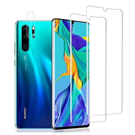 Mriaiz Verre Trempé pour Huawei P30 Pro, [2+1 Pièces] Caméra Arrière Protecteur pour Huawei P30 Pro, Full Coverage, Sans Bulles, Film Protection Ecran pour Huawei P30 Pro