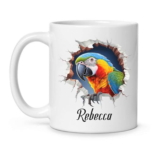 Taza De Cerámica Loro Colorido Tazas Para Café Con Asa Funny Mug Apilables Taza De Capuchino Para Home Familiares Bistrot 330Ml