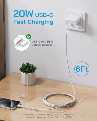 image for AISNI for i Phone 17 16 15 Charger Fast Charging, 3 Pack USB C Charger