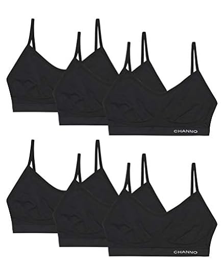 Channo Sujetadores Invisibles sin Costuras, sin Aros ni Relleno, Hechos de Licra con Tirantes Ajustables - Pack de 6, Negro, S/M | Ya disponible en tu tienda friki favorita! En mundofriki.es!