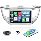 2G+64G Android 13 Car Stereo for Hyundai Tucson 2015-2019 with Wireless Apple Carplay Android Auto,9'' Touchscreen Car Radio with WiFi,GPS Navigation,Bluetooth FM/RDS SWC Daul USB+AHD Backup Camera