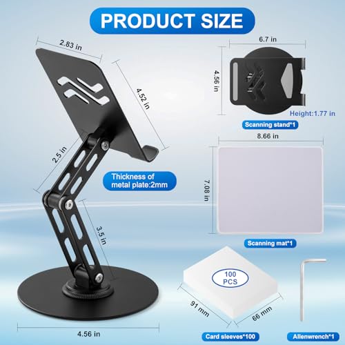 WhelvePoo Foldable MTG Trading Card Scanner Stand, Includes 100 Card Sleeves & Scanning Pad, Carbon Steel Phone Holder, TCG accessories, Available for ManaBox by WhelvePoo - Used condition - Image 7