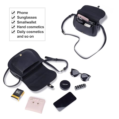 Image of AFKOMST Crossbody Bags for Women,Small Saddle Purse and Boho Cross Body Handbags,Vegan Leather