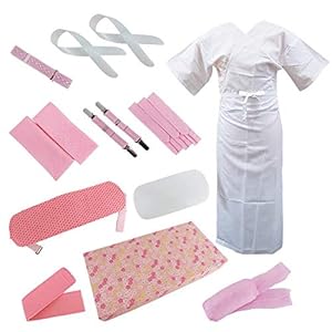 Kyoto Kimono Cafe Dressing Accessories, 15-Piece Set, Full Set, 3 Sizes Available, M, L, LL, 15-Piece Set, For Relief, Graduations, School Entrance Ceremonies, Weddings, Dressing, Small Crest Sleeves, Visiting Wear, Solid Color, Pongee