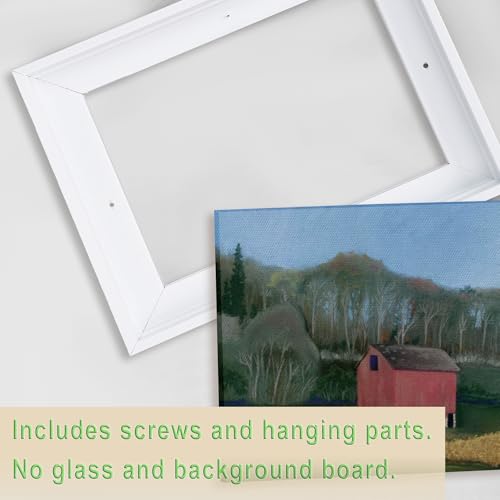 Image of 11x14 Canvas Floater Frame with 0.6 inch-0.9 inch Deep, Canvas Floating Frame for Oil Painting, Art Prints Artwork Frames(11 inchx14 inch,White)