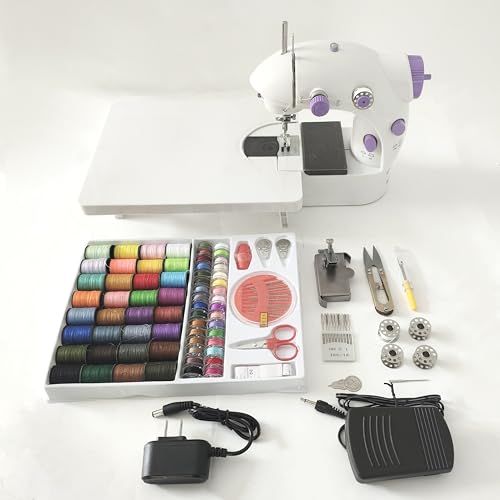 Beginner's simple sewing machine, Upgraded to professional version, equipped with magnetic table and sewing positioning auxiliary tool,sewing accessory kit provided(64 pieces)