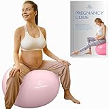Exercise Ball - Professional Grade Anti-Burst Fitness, Balance Ball for Pilates, Yoga, Birthing, Stability Gym Workout Training and Physical Therapy (Pink, 55cm)