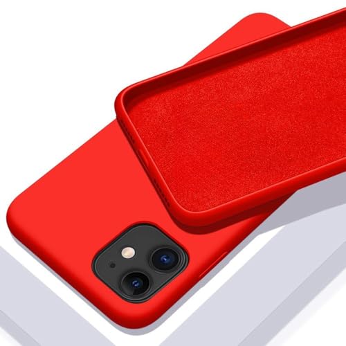 Coque iPhone silicone liquide souple rouge anti-rayures évite les casses d'écran iPhone 11 X 12