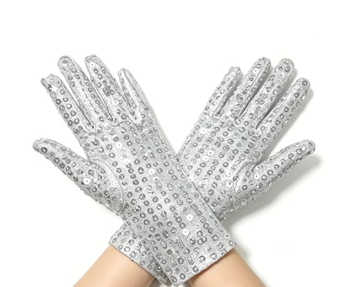 Vikodah Kids Shining Sequins Gloves Girls Boys Costume Gloves for Halloween Birthday Party Handwear Dance