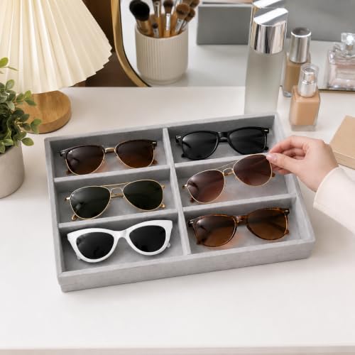 Image of 6 Slot Sunglasses Organizer Tray, Grey | For Drawer