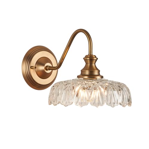 Image of HDDFL Vintage Wall Scone Bedside Wall Lamp Matte Brass Bedroom Light Fixtures in Door Lighting Fixture for Living Room Hallway Corridor