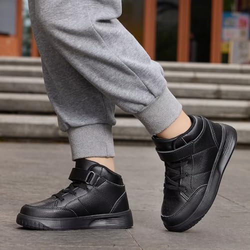 Image of Kids Sneakers Boys Running Shoes Girls High Top Casual Lightweight Classic Adjustable Strap Sneakers