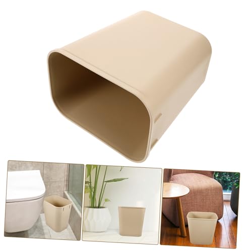 Caneca de basura rectangular de plástico amarilla miniatura 6