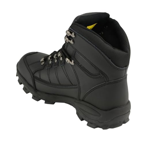 Image of Bazalt Men's Men's Black Leather Lace Close Work Boots