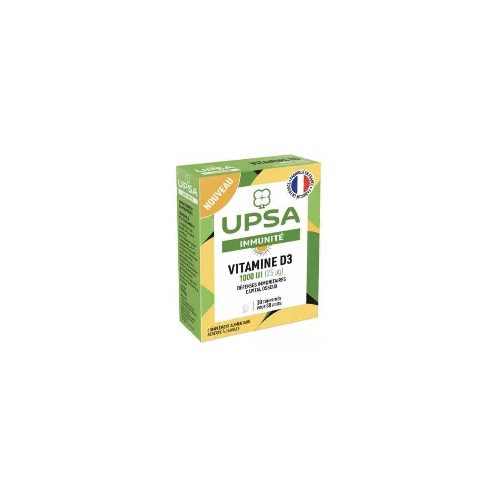UPSA - Vitamine D3 1000 UI 25 µg - Complément Alimentaire - Soutien Immunitaire, Os et Santé Musculaire - 60 comprimés