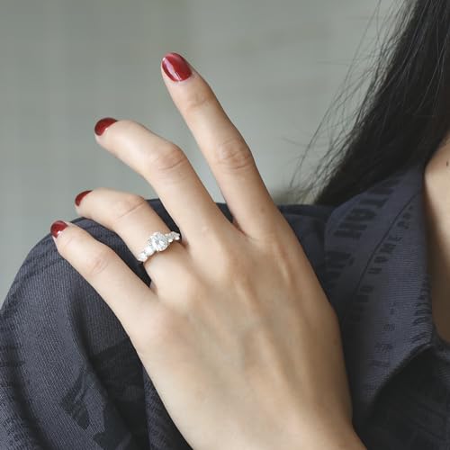 DovEggs 1.5ct Center 6X8mm G-H-I Color Oval Cut Moissanite Engagement Ring 14k Gold Quality Sterling Silver Wedding Ring for Women4