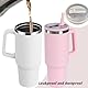 WeddHuis 2 PCS Reusable Leak-Proof and Dust-Proof Tumbler Covers, Replacement Lid for 40oz Beaker with Straw Lid, Stanley Cup Accessories (weiß+rosa)