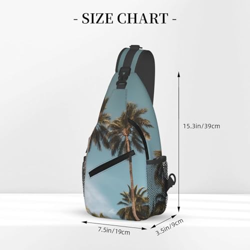 Bolso cruzado de pecho tropical negro para hombre y mujer miniatura 3