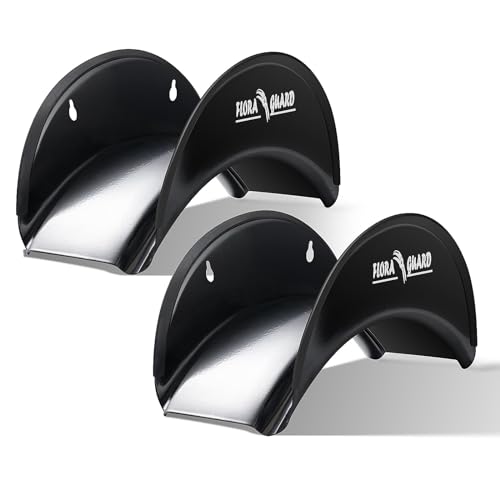 FLORA GUARD 2 Stück Schlauchhalter, Gartenschlauchhalter, Metall, Wandschlauchhalter korrosionsbeständige Schlauchhalterung und rostfreies Schlauchgestell mit Schrauben und Dehnschraube