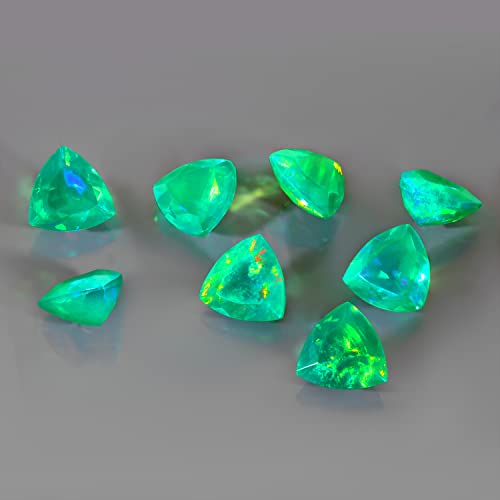 Natural Ethiopian Opal Green Birthstone Cut Trillion Shape 8 Mm Loose Cut Gemstone For Ring, Pendant And Jwelery Making (1 Piece) #TOP4