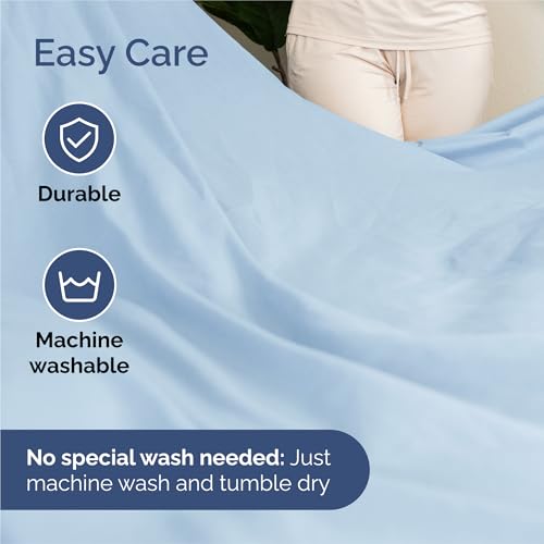Image of King 6 Piece Bed Sheet Set - Comfy, Breathable & Cooling Sheets - Baby Blue | Ultra Soft Hotel Luxury Bedding Set w / 8-16 Inch Deep Pockets - 1 Flat & 1 Fitted Sheet & 4 Pillowcases - Wrinkle & Fade Free
