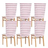 Stuhlhussen, gestreift, waschbar, für Zuhause, Restaurant, 6 Stück