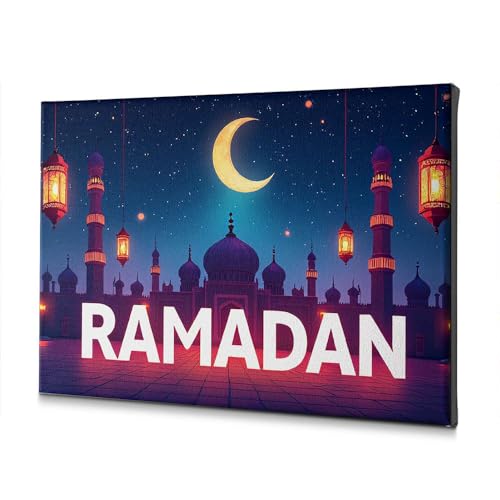 Toile decorative style shabby chic Ramadan Kareem decoration salle de bain