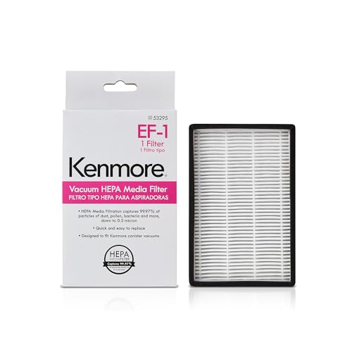 Image of Kenmore 53295 EF-1 HEPA Media Vacuum Cleaner Exhaust Air Filter for Upright and Canister Vacuums,White