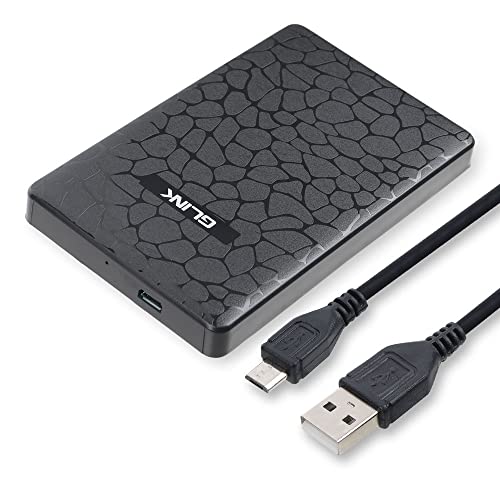 Image of GLINK GHD009-2.5 inch USB 2.0 Premium External HDD Enclosure Case Cover for SATA SSD HDD | High Speed Upto 480 MBPS | Tool Free Installation | Black