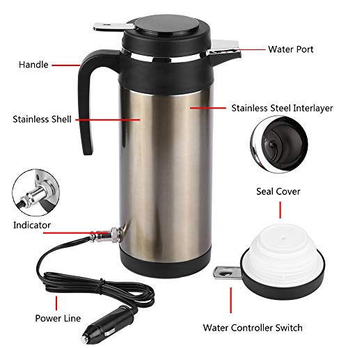 Tetera Eléctrica para Auto 1200ml Acero Inoxidable miniatura 5