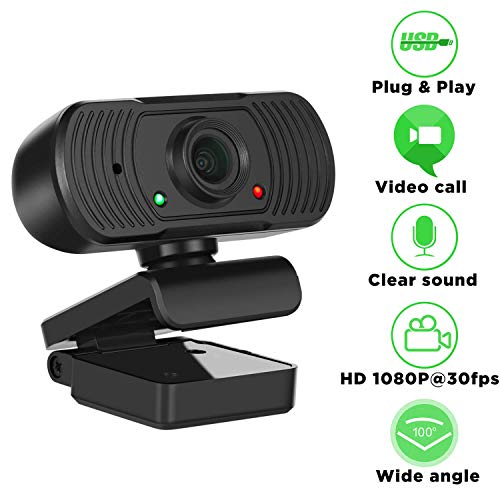 1080P HD Webcam with Microphone, Video Streaming Web Camera - USB Computer Camera