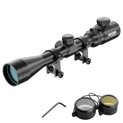 Rifle Scope with Picatinny Rail Mount and Covers for Hunting