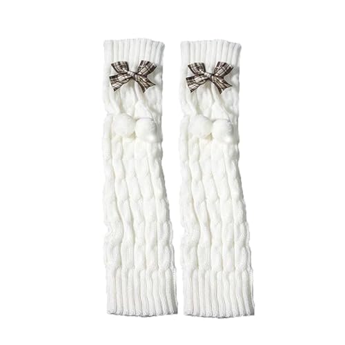 Image of Kawaii Leg Warmers with Bows, Ribbed Knitted Streetwear