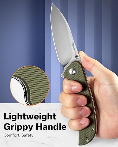 SENCUT-Borzam-Folding-Knife-for-Men-Pocket-Knife-with-346-9Cr18MoV-Blade-G10-Handle-EDC-Knifves-for-Outdoor-Indoor-Camping-S23077-1-OD-Green