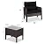 COSTWAY 3PCS Patio Furniture Set, Outdoor Wicker Cushioned Sofa Set with Coffee Table, All Weather Rattan Conversation Set for Garden Balcony Backyard Poolside Lawn, Black