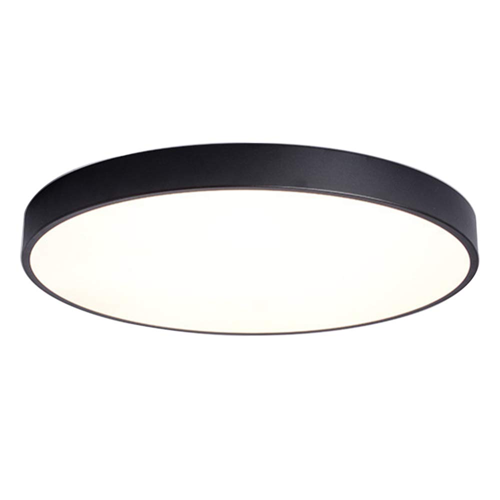 Macaron Round Ceiling Light Children's Room Modern LED Lamp For Boys Girls Bedroom Living Room Kindergarten,Black+WarmLight-40cm