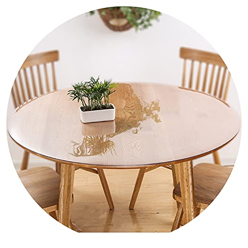 TMGJ Redonda Mantel Protector De Vidrio Suave,Mantel Transparente De PVC PláStico Grueso Impermeable,Resistente A Los ArañAzos,FáCil De Limpiar,PersonalizacióN De Soporte(1mm,130cm/51inch) Cover