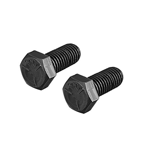Image of uxcell 5 /8 inch-11x1 Carbon Steel Hex Head Screw Bolts Fastener Black 2pcs